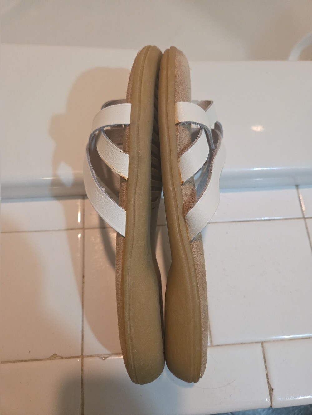 Vintage Lani Made In Italy Leather Flip Flop 8.5 M w/ Orig Box 90s Coastal Gma - Picture 6 of 11